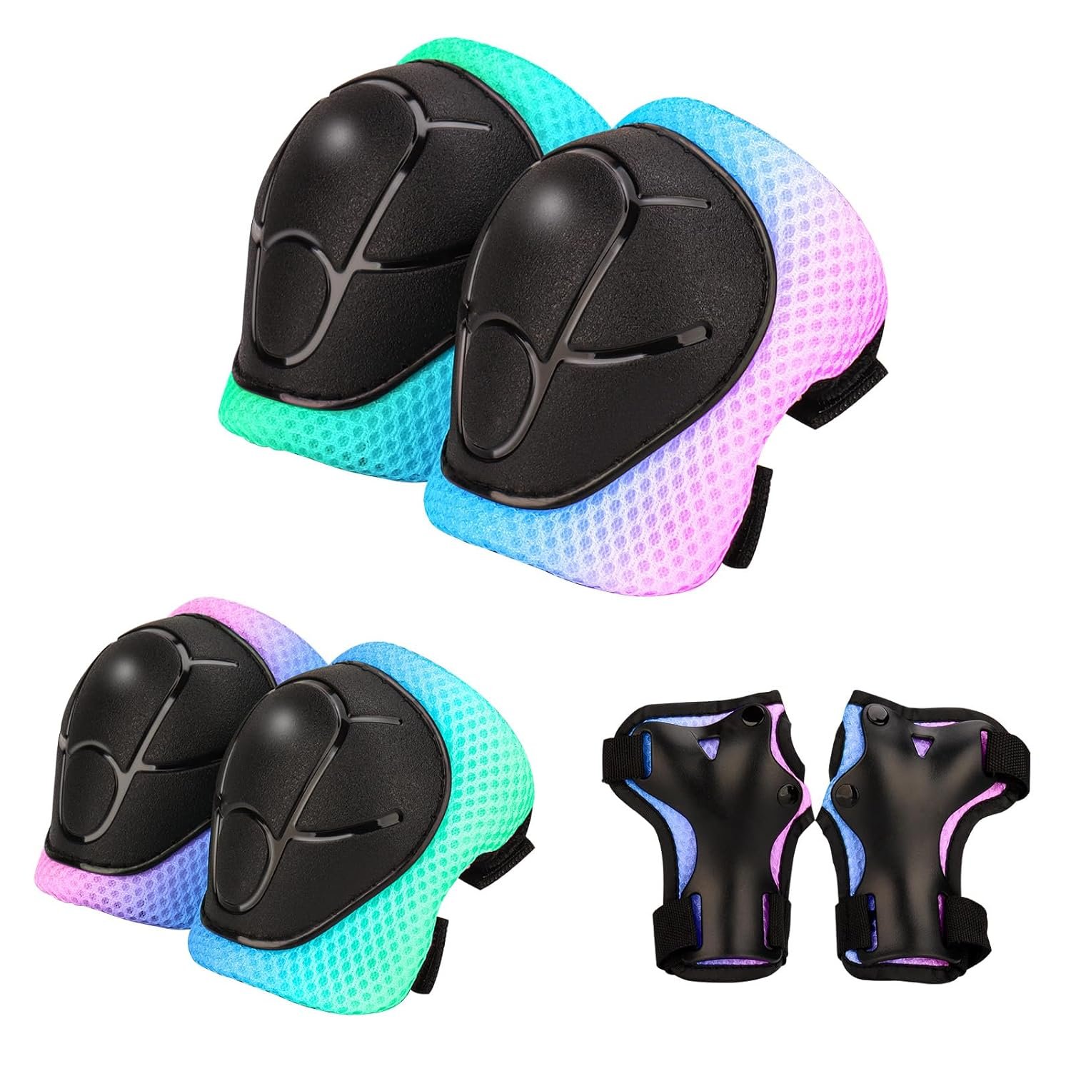 Kids Protective Gear Set - Knee Pads Elbow Pads with Wrist Guards for Ages 3-15 - 图片 4